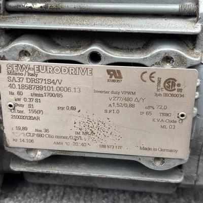 Used SEW-EURODRIVE SA37 DRS71S4 Gearmotors California US | Davliegogo LLC #1705560