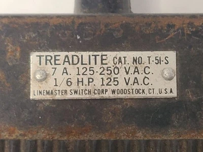 Linemaster T-51-S Treadlite FOOT Switch PEDAL