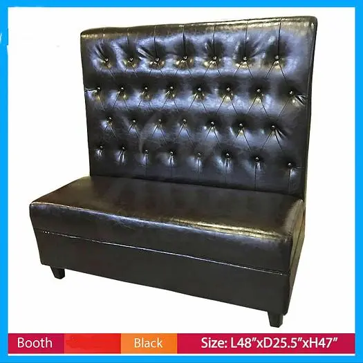 Booths Seating Black Button Style Commercial Restaurant Booth Seat