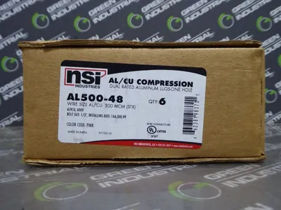 Box of 6 NSI Industries AL500-48 Compression Lugs 1/2" Bolt Size New NIB