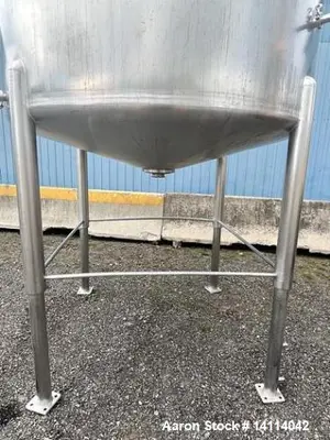 Used 1850 Gallon Waukesha Cherry-Burrell Stainless Steel Tank with Tri-Clamp Discharge