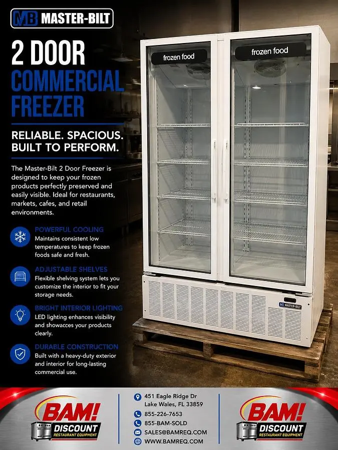 Used MASTER-BILT BLG-48HD Display Freezers Florida US | BAM Discount Restaurant Equipment #1390523