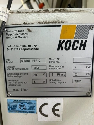 Used 2006 KOCH SPRINT PTP-2 Throughfeed boring and boring/dowel-inserting machines Ontario CA | Aldan Woodworking Machinery #1252662
