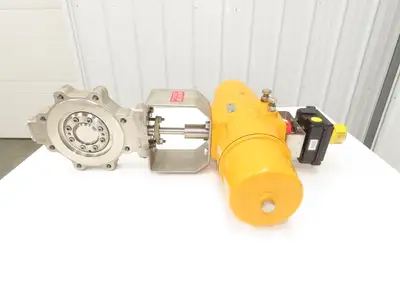 Velan 6" Stainless Butterfly Valve Air Operated Hytork 1125 Actuator Positioner