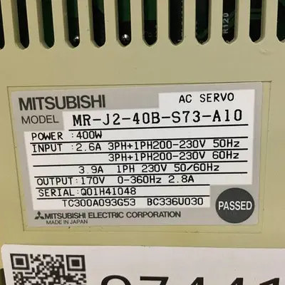 USED MITSUBISHI MR-J2-40B-S73-A10