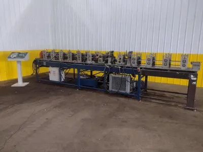 12 STAND X 10" KNUDSON MODEL #KS-2468 STUD & TRACK FRAMING ROLLFORMER, WITH AMS CONTROLS: STOCK #18942