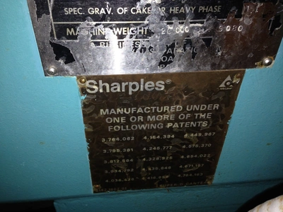 Sharples XM-706 Super-D-Canter centrifuge, 316SS.