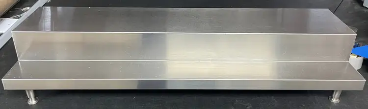 Used Falcon Restaurant Supply, Inc. Used 42"X 16" Stainless Countertop Liquor Bottle Display Riser - SS359 -SB2 Bar Equipment Illinois US | Falcon Restaurant Supply #1373854