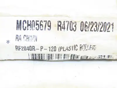 Tsubaki RF2040RP RA Chain 10' Long Conveyor Double Pitch 1" Plastic Roller