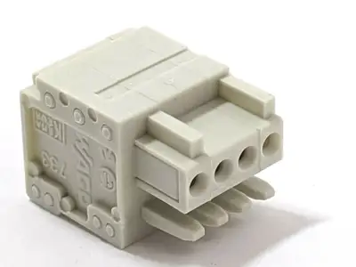 USED WAGO PLUGGABLE TERMINAL BLOCK 4 POSITIONS LOT OF 5