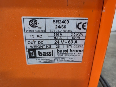 Used BASSI BRUNO SR2400 24/60 Battery Chargers British Columbia CA | Steep Hill Equipment Solutions #1506548