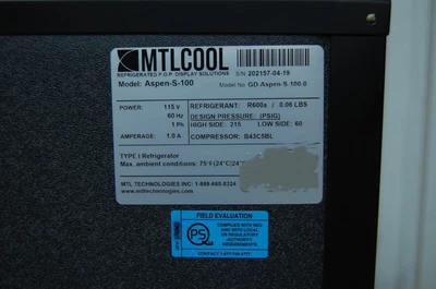 142-0842 MTL Cool Self-Contained Glass Door Reach-In Shelf Cooler