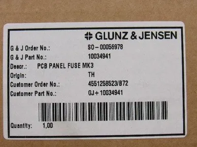 Glunz & Jensen 10034941 Rev D PCB Panel Fuse Board