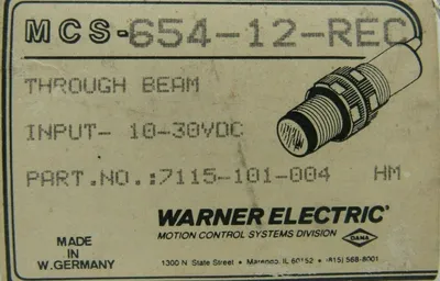 NEW WARNER ELECTRIC MCS-654-12-REC PHOTOELECTRIC SENSOR MCS65412REC