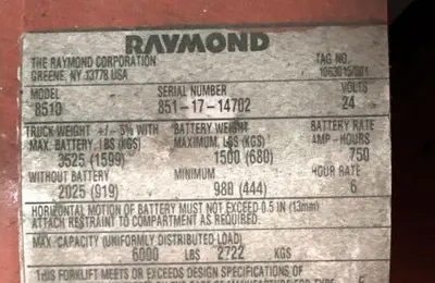 Used RAYMOND 8510-FRC60L Electric Pallet Trucks Illinois US | Mitsubishi HC Capital America #1362892