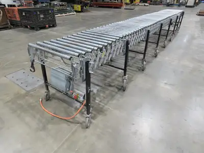 Best Flex 30"x 22' Expandable Power Roller Conveyor 36" Accumulation Zones 120V