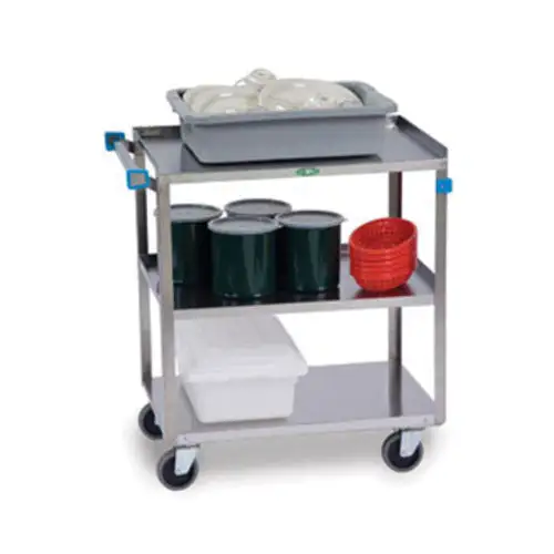Lakeside 322 3 Level Stainless Utility Cart w/ 300 lb Capacity, Raised Ledges
