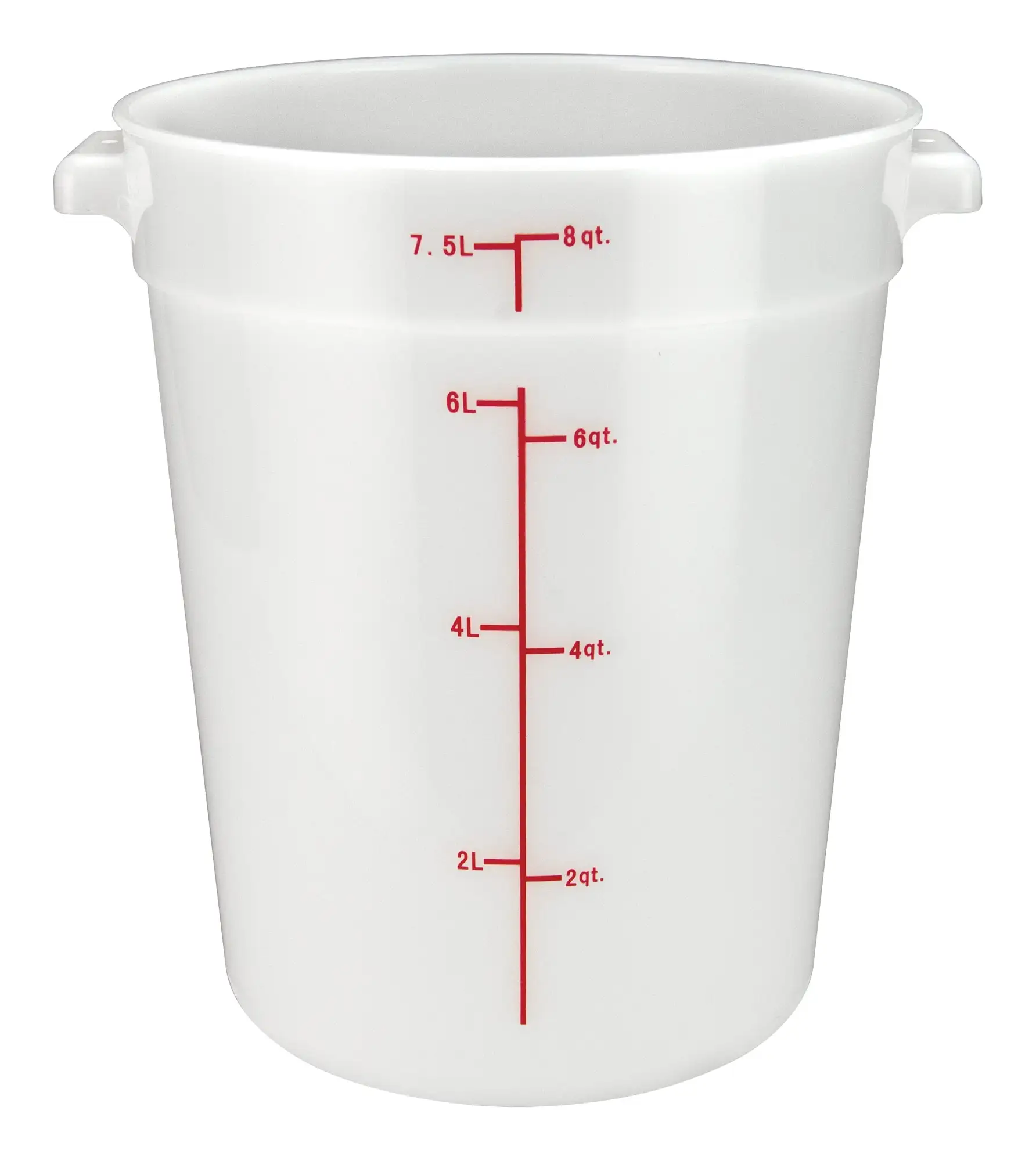 8qt Round Storage Container, White, PP (12 Each)