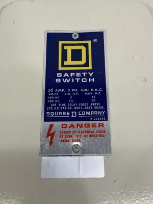 USED SCHNEIDER ELECTRIC SQUARE D SAFETY SWITCH, HEAVY DUTY, FUSIBLE, 30A 3-POLE 20HP