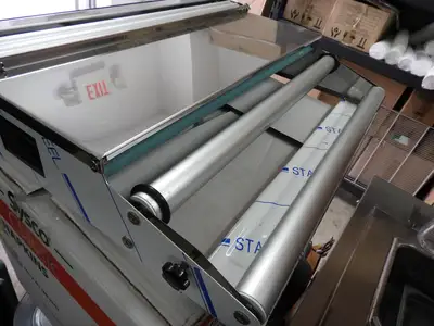 Used Vision Tech Used VisionTechShop CW-500E Hand Wrapping Machine Film Wrapper for Food Packaging Wrapping Machines Illinois US | Falcon Restaurant Supply #1376517