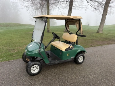 (1) 2019 E-Z-Go EFI golf cart with a Kawasaki gas engine, model 657061G01, includes canopy, fold-dow...