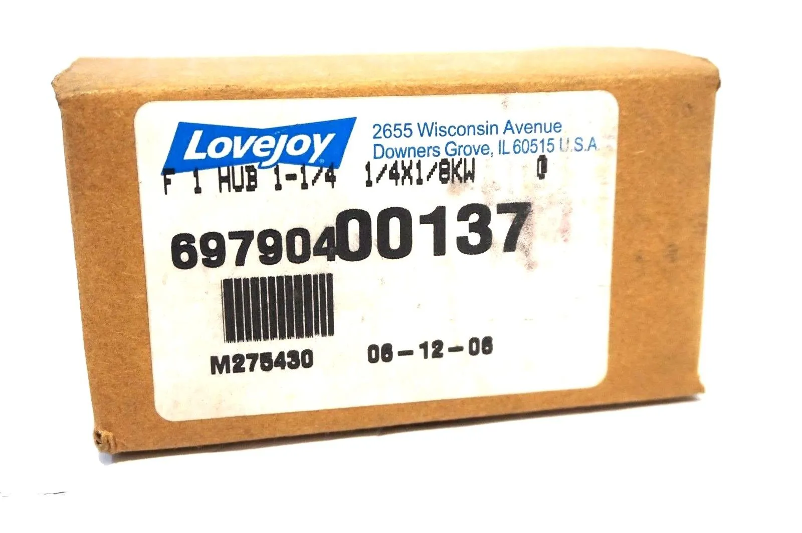 NEW LOVE JOY 69790400137 F 1 HUB 1-1/4 1/4X1/8KW COUPLING