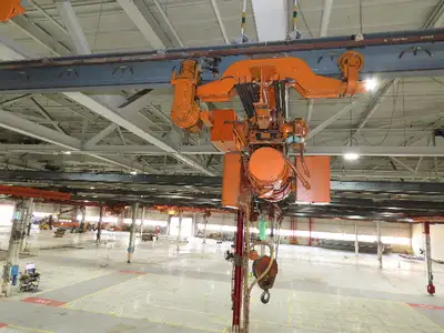 Cleveland Tramrail P&H 1/2 Ton Single Girder Underhung Bridge Crane 21' 8" Span