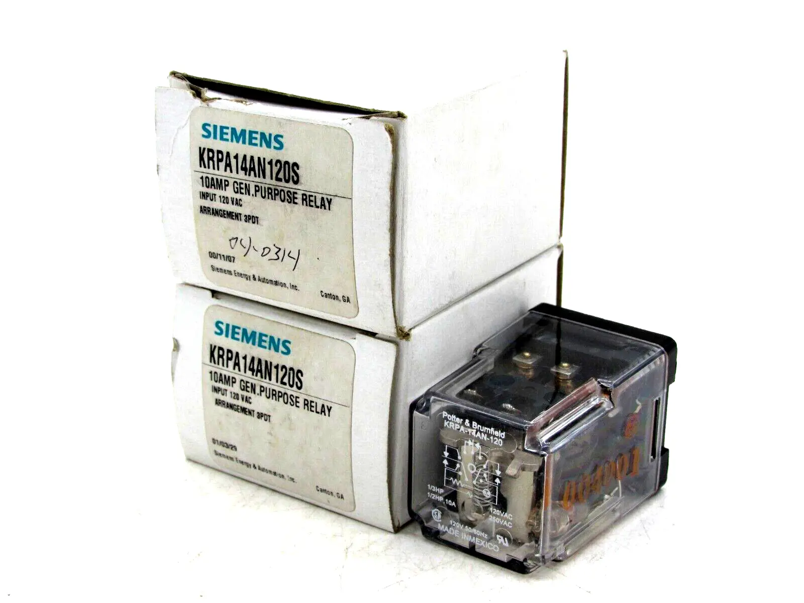 NEW LOT OF 2 SIEMENS KRPA-14AN-120-S RELAY 10AMP KRPA14AN120S