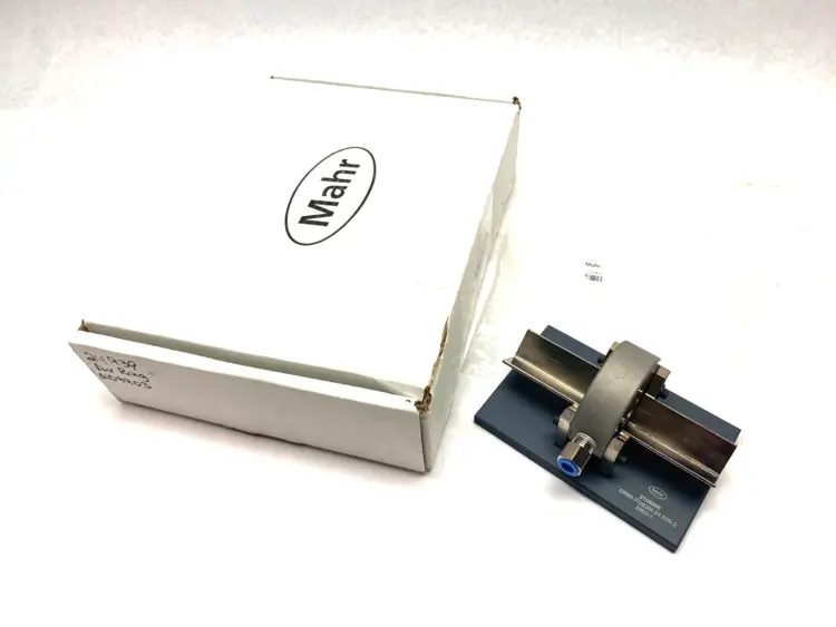 New | in-Stock MAHR DIMENSIONAIR 2-JET AIR RING GAUGE W/ GUIDE CHUTES & BASE PLATE Air Gages Michigan US | Maverick Industrial Sales #1122816