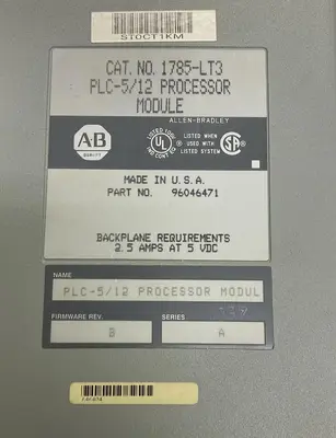 Used ALLEN-BRADLEY 1785-LT3 PLC Processors Ohio US | Surplus Asset Holdings #1237612