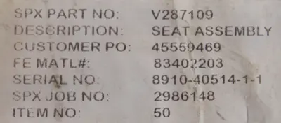NEW SPX V287109 BASKET