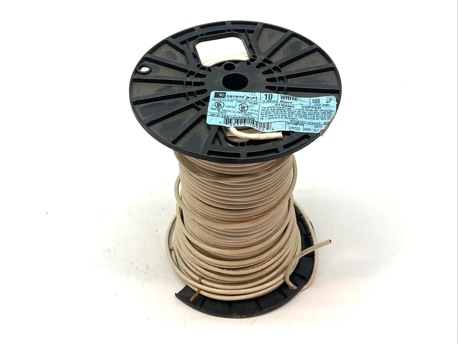 Used Encore Wire White Strand Copper Wire 500 SP 9lbs 1.3oz Cable & Wire Michigan US | Maverick Industrial Sales #1518207