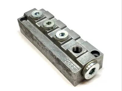 USED FESTO DISTRIBUTOR BLOCK 8-STATION MANIFOLD G1/2 INLET G1/4 OUTLETS 0–16