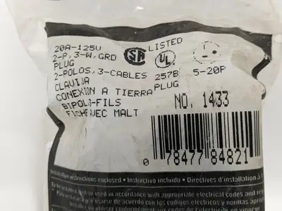 1433 | Leviton  Dustguard Plug 5-20P, 20A, 125V - New