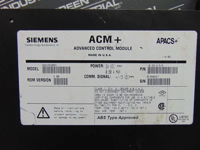 Siemens APACS+ ACM+ Advanced Control Module 39ACM24BEN 16139-215/5 Used