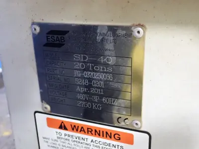 Used 2012 ESAB SI40 Welding Machinery (Other) Ohio US | HGR 24 #912589