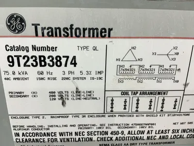 Used GENERAL ELECTRIC 9T23B3874 Transformers Ohio US | HGR 24 #1266338