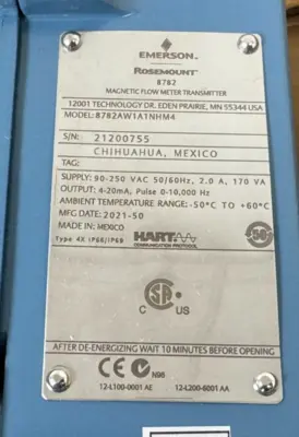 NEW ROSEMOUNT 8782AW1A1NHM4 MAGNETIC FLOWMETER M-8782