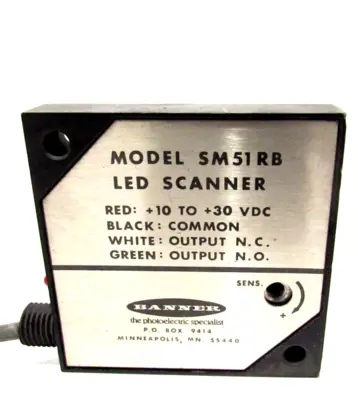 USED BANNER ENGINEERING SM51RB LED SCANNER