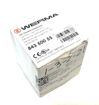 New | in-Stock WERMA Permanent LED Beacon Light Blue 24VAC/DC 843.500.55 Light Source Equipment Michigan US | Maverick Industrial Sales #1462979