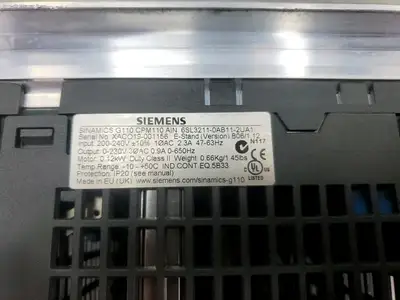Used Siemens 6SL3211-0AB11-2UA1 SINAMICS G110 CPM110 Frequency Converter Variable Speed Drives South Carolina US | Palmetto Automation #1506065