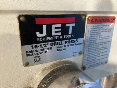 Used JET JDP17FSE Heavy Duty & Sensitive Single Spindle Drills Ohio US | HGR 24 #1437866