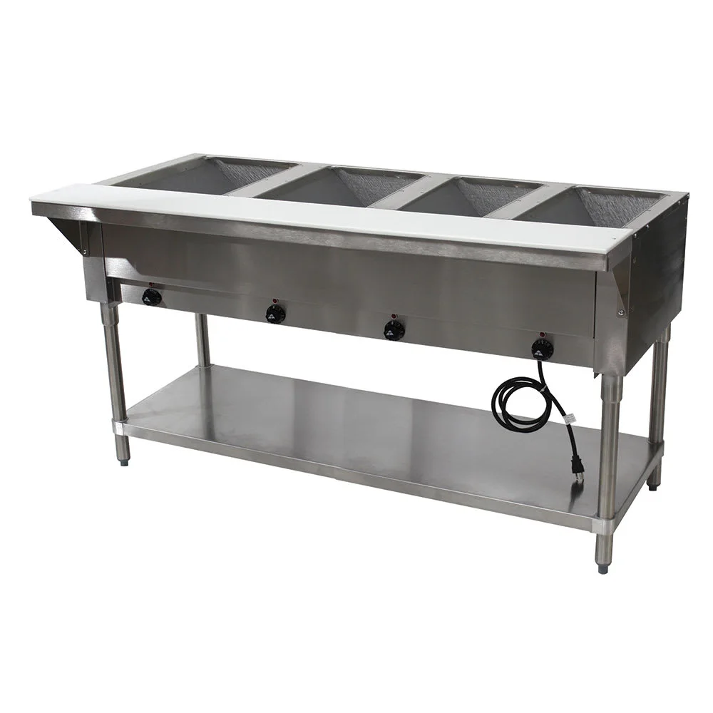 Advance Tabco HF-4E-240 62 3/8" Hot Food Table w/ (4) Wells & Cutting Board, 208 240v/1ph