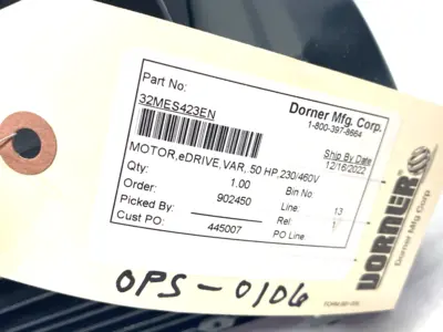 New | in-Stock Dorner eDrive Motor, 0.50 hp (0.37 Kw), 208-230/460V 3-Phase A.C. Motors Michigan US | Maverick Industrial Sales #1397965