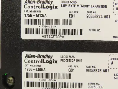Allen Bradley 1756-L55 ControlLogix 5555 Processor Module M13 Memory 1.5M Byte