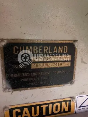 USED CUMBERLAND 75HP GRANULATOR/BLOWER/CYCLONE