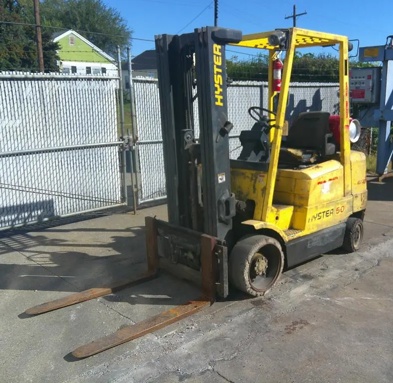 SPC9265  Forklift 4800 lbs. Hyster propane forklift model S50XM, cushion tires, 189" lift height
