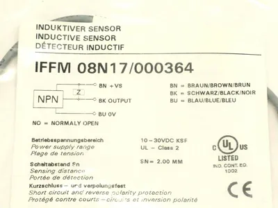 IFFM 08N17/000364 | Baumer  Inductive Proximity Switch 10-30 VDC - New