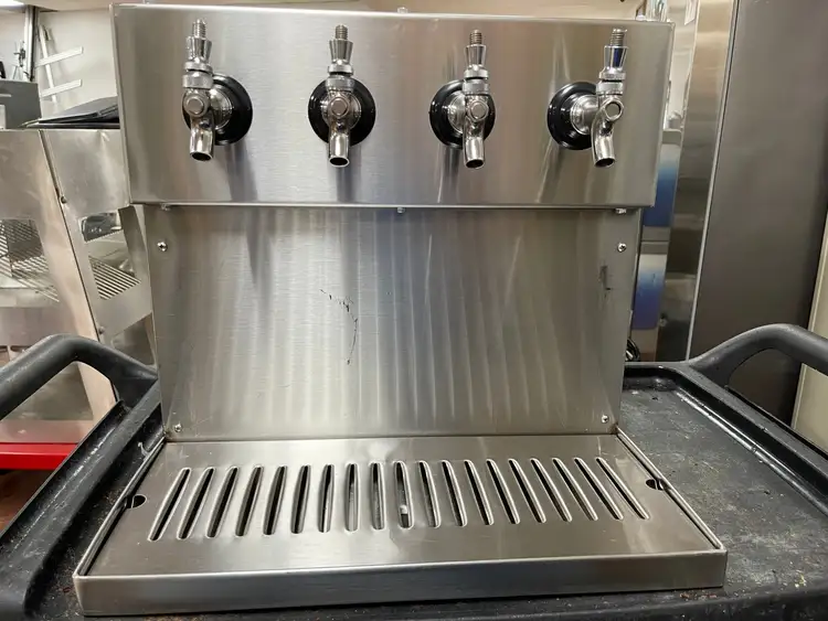 Used Falcon Restaurant Supply Used Stainless Steel 4 Tap Wall Mount Beer Dispenser with Drain Beer Equipment Illinois US | Falcon Restaurant Supply #1376119