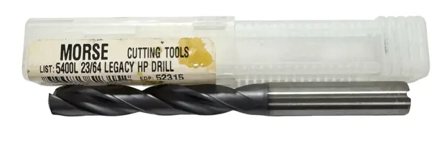 Morse 23/64" Solid Carbide Drill Long Length Coolant Thru PVD TiAlN Coated